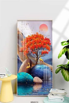 File gốc File tranh hiện đại pha lê gương KF68372 (phiên bản chuẩn) để in ấn