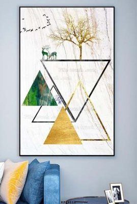 File gốc File tranh hiện đại pha lê gương KF68518 (phiên bản chuẩn) để in ấn