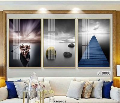 File gốc File tranh hiện đại pha lê gương KF69021 (in lụa) hoa văn cổ điển