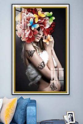 File tranh File tranh hiện đại pha lê gương KF69046 (ảnh gốc) in trần nhà