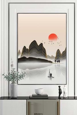 Tải file File tranh hiện đại pha lê gương KF69071 (gốc) chủ đề hoa sen