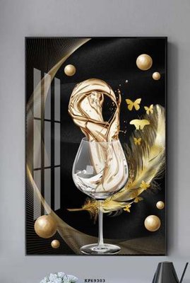 File ảnh File tranh hiện đại pha lê gương KF69303 (gốc) cho trang trí nhà hàng