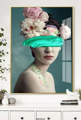 File tranh File tranh hiện đại pha lê gương KF69826 (bản gốc) in lụa dán tường