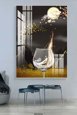 File in trần File tranh hiện đại pha lê gương KF69838 (file gốc) xuyên sáng