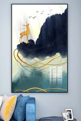 File in trần File tranh hiện đại pha lê gương KF69910 (bản gốc) phong cảnh