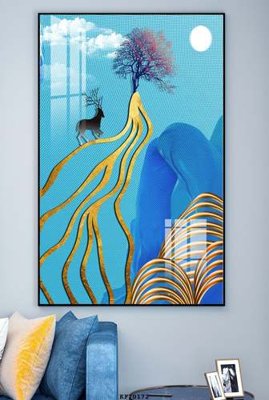 File tranh File tranh hiện đại pha lê gương KF70172 (ảnh gốc) in trần nhà