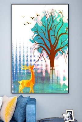 File tranh File tranh hiện đại pha lê gương KF70255 (gốc) in vải canvas