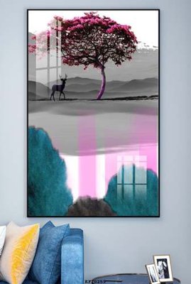 Hình ảnh file gốc in trần nhà File tranh hiện đại pha lê gương KF70259