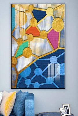 File gốc File tranh hiện đại pha lê gương KF70385 (in lụa) hoa văn cổ điển