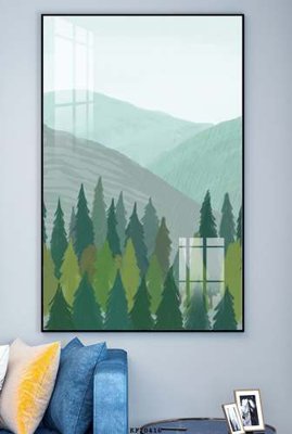 File in trần File tranh hiện đại pha lê gương KF70416 (bản gốc) mây trời