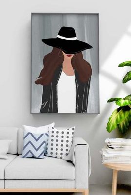 File in mica File tranh hiện đại pha lê gương KF70574 (bản gốc) làm vách ngăn