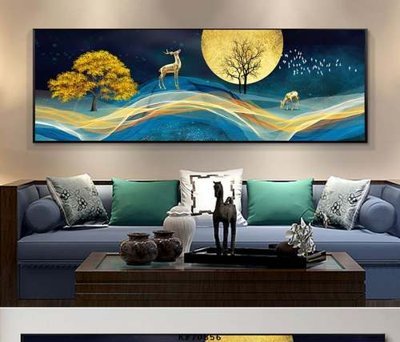 File tranh File tranh hiện đại pha lê gương KF70856 (file gốc) chủ đề phong thủy