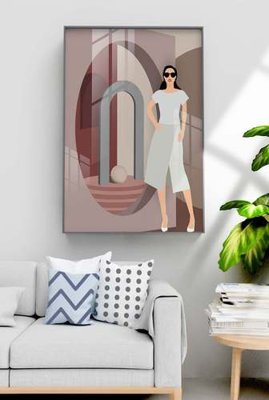 File gốc File tranh hiện đại pha lê gương KF70870 (phong cách) châu Âu