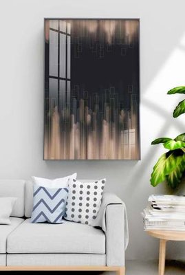 File in mica File tranh hiện đại pha lê gương KF70989 (bản gốc) làm vách ngăn