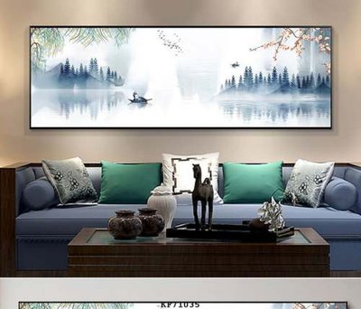 File in mica File tranh hiện đại pha lê gương KF71035 (bản gốc) làm vách ngăn