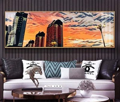 Hình ảnh file gốc in trần nhà File tranh hiện đại pha lê gương KF71124