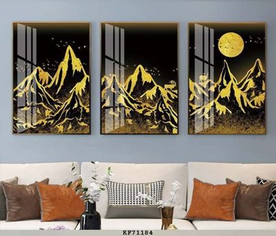 Ảnh gốc file in lụa File tranh hiện đại pha lê gương KF71184 chi tiết