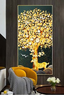 File tranh File tranh hiện đại pha lê gương KF71211 (gốc) chủ đề trừu tượng