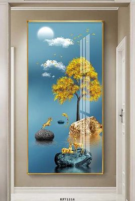 File tranh File tranh hiện đại pha lê gương KF71216 (bản gốc) in lụa 3D