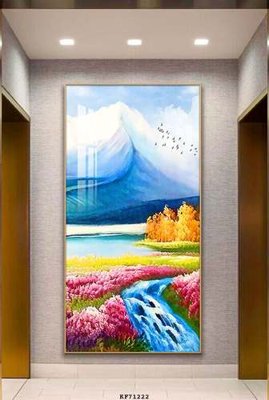 File gốc File tranh hiện đại pha lê gương KF71222 (in lụa) tranh phong thủy