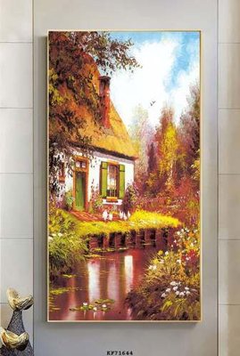 Hình ảnh file gốc in trần nhà File tranh hiện đại pha lê gương KF71644