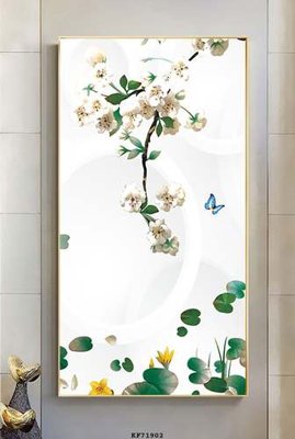 File in lụa File tranh hiện đại pha lê gương KF71902 (hoa văn) File tranh hiện đại pha lê gương KF71902