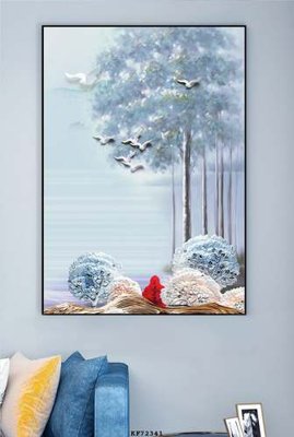 File gốc File tranh hiện đại pha lê gương KF72341 (in mica) làm bảng hiệu