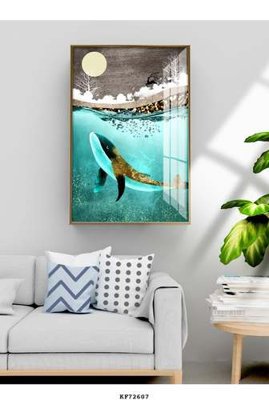 File in trần File tranh hiện đại pha lê gương KF72607 (bản gốc) đại dương