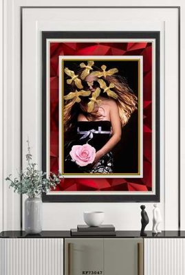 File gốc File tranh hiện đại pha lê gương KF73047 (ảnh chi tiết) để in trần