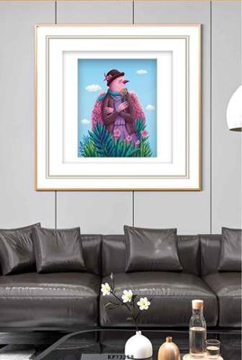 File tranh File tranh hiện đại pha lê gương KF73258 (gốc) chủ đề động vật