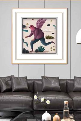 File in trần File tranh hiện đại pha lê gương KF73264 (bản gốc) bầu trời