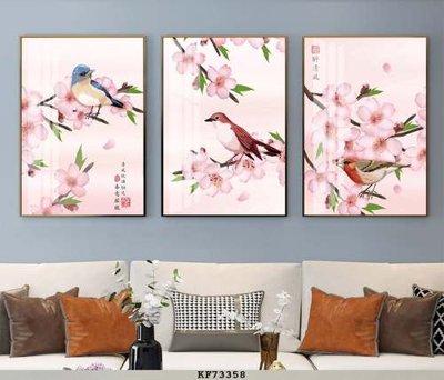 File in lụa File tranh hiện đại pha lê gương KF73358 (hoa văn) File tranh hiện đại pha lê gương KF73358