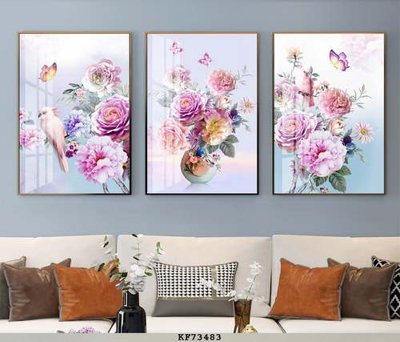 File gốc in tráng gương File tranh hiện đại pha lê gương KF73483 chi tiết