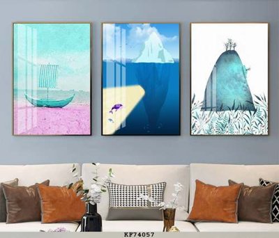 File tranh File tranh hiện đại pha lê gương KF74057 (ảnh gốc) in trần xuyên sáng