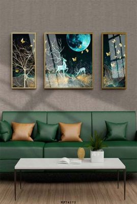 File gốc File tranh hiện đại pha lê gương KF74172 (in lụa) trang trí tường