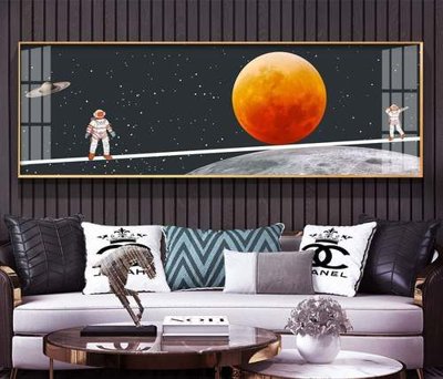 File in trần File tranh hiện đại pha lê gương KF74225 (bản gốc) trời sao