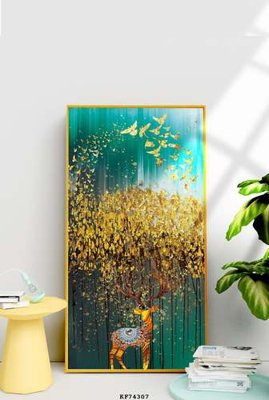 File tranh File tranh hiện đại pha lê gương KF74307 (bản gốc) treo tường