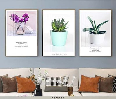 File in mica File tranh hiện đại pha lê gương KF74434 (bản gốc) làm vách ngăn