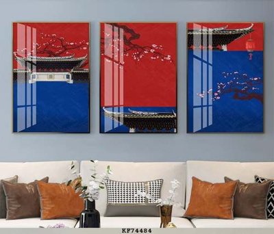 File in trần File tranh hiện đại pha lê gương KF74484 (bản gốc) bầu trời