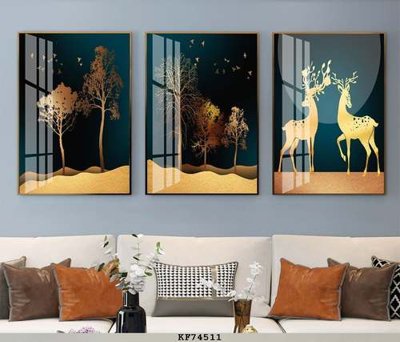 File tranh File tranh hiện đại pha lê gương KF74511 (bản gốc) in lụa dán tường