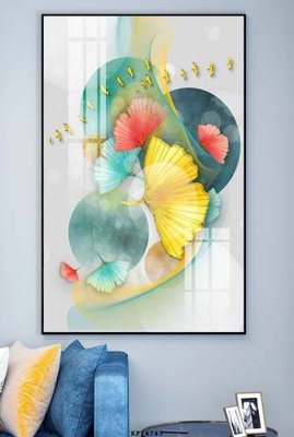 File in trần File tranh hiện đại pha lê gương KF74743 (file gốc) hoa văn 3D