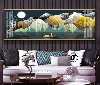 File in trần File tranh hiện đại pha lê gương KF74784 (bản gốc) trời sao