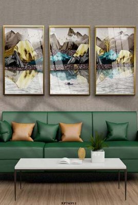 File in trần File tranh hiện đại pha lê gương KF74952 (bản gốc 3D) sống động