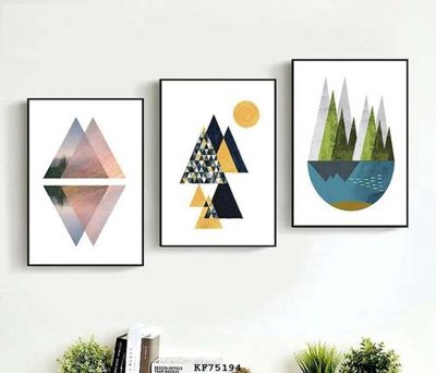 Hình ảnh file gốc in trần nhà File tranh hiện đại pha lê gương KF75194