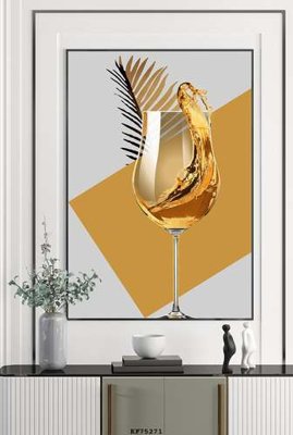 File tranh File tranh hiện đại pha lê gương KF75271 (bản gốc) treo quán cafe