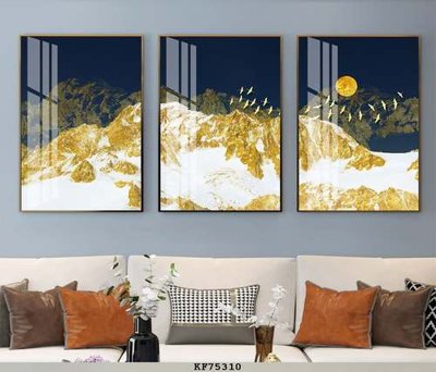 Download file gốc File tranh hiện đại pha lê gương KF75310 (in lụa) hoa lá