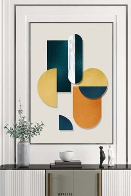 File in mica File tranh hiện đại pha lê gương KF75328 (bản gốc) làm vách ngăn