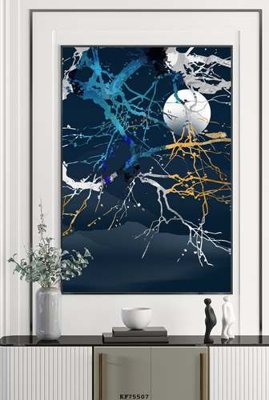 File gốc File tranh hiện đại pha lê gương KF75507 (in lụa) tranh thuận buồm