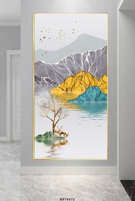 File tranh File tranh hiện đại pha lê gương KF75672 (bản gốc) treo phòng ăn