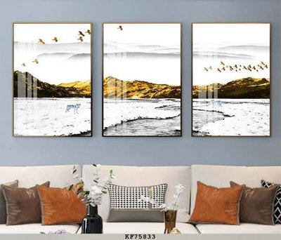 File in trần File tranh hiện đại pha lê gương KF75833 (bản gốc) phong cảnh